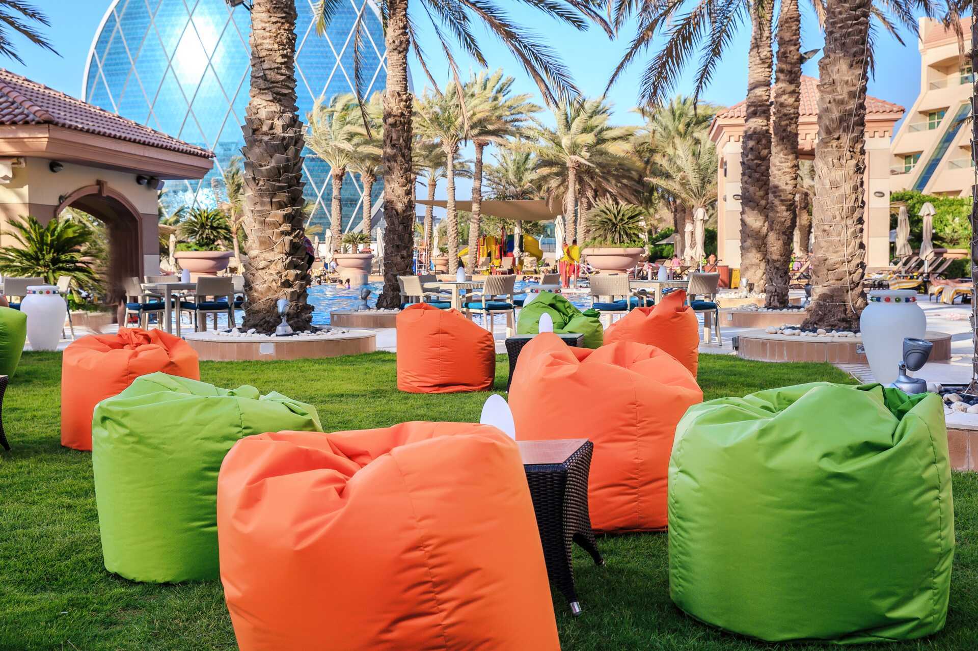 Bassengområdet til Al Raha Beach i Abu Dhabi, De forente arabiske emirater.