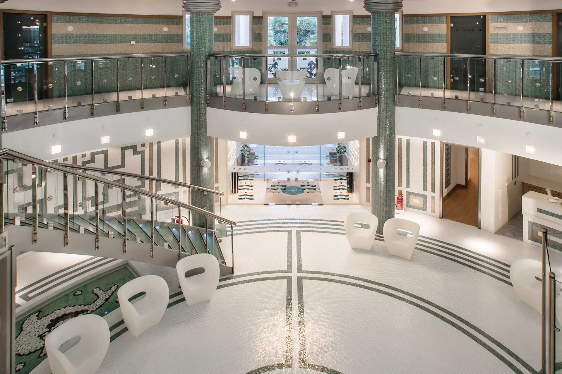 Lobby på Aldemar Olympian Village i Skafidia, Hellas.