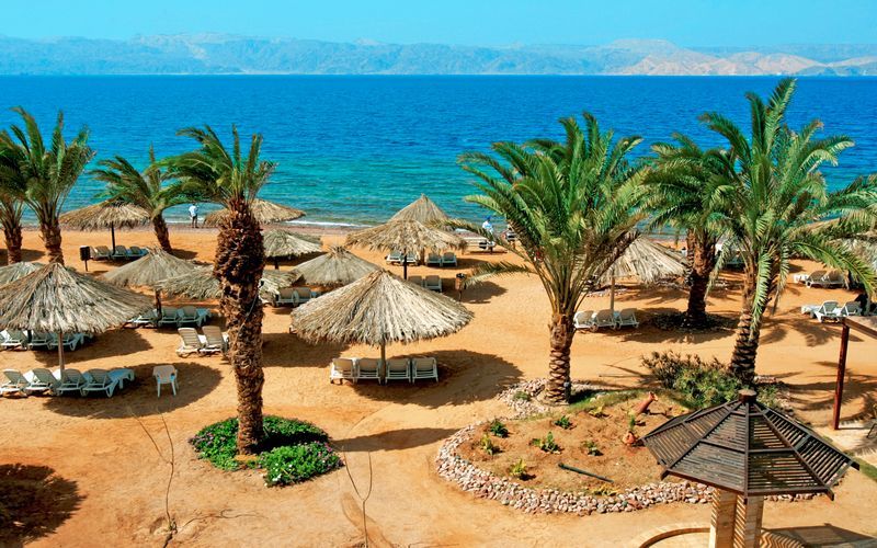 Stranden ved Hotel Mövenpick i Aqaba i Jordan