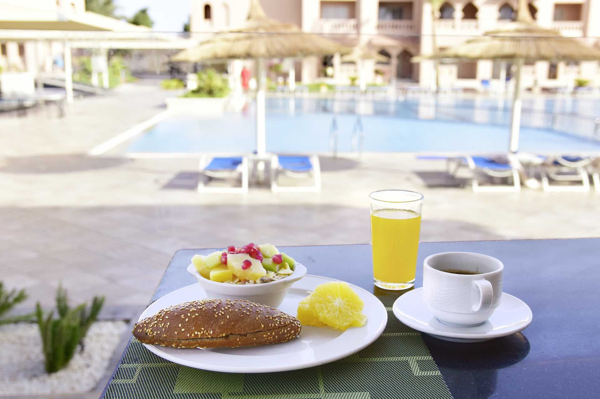 Nyt sunn og deilig frokost på Aqua Vista i Hurghada, Egypt.