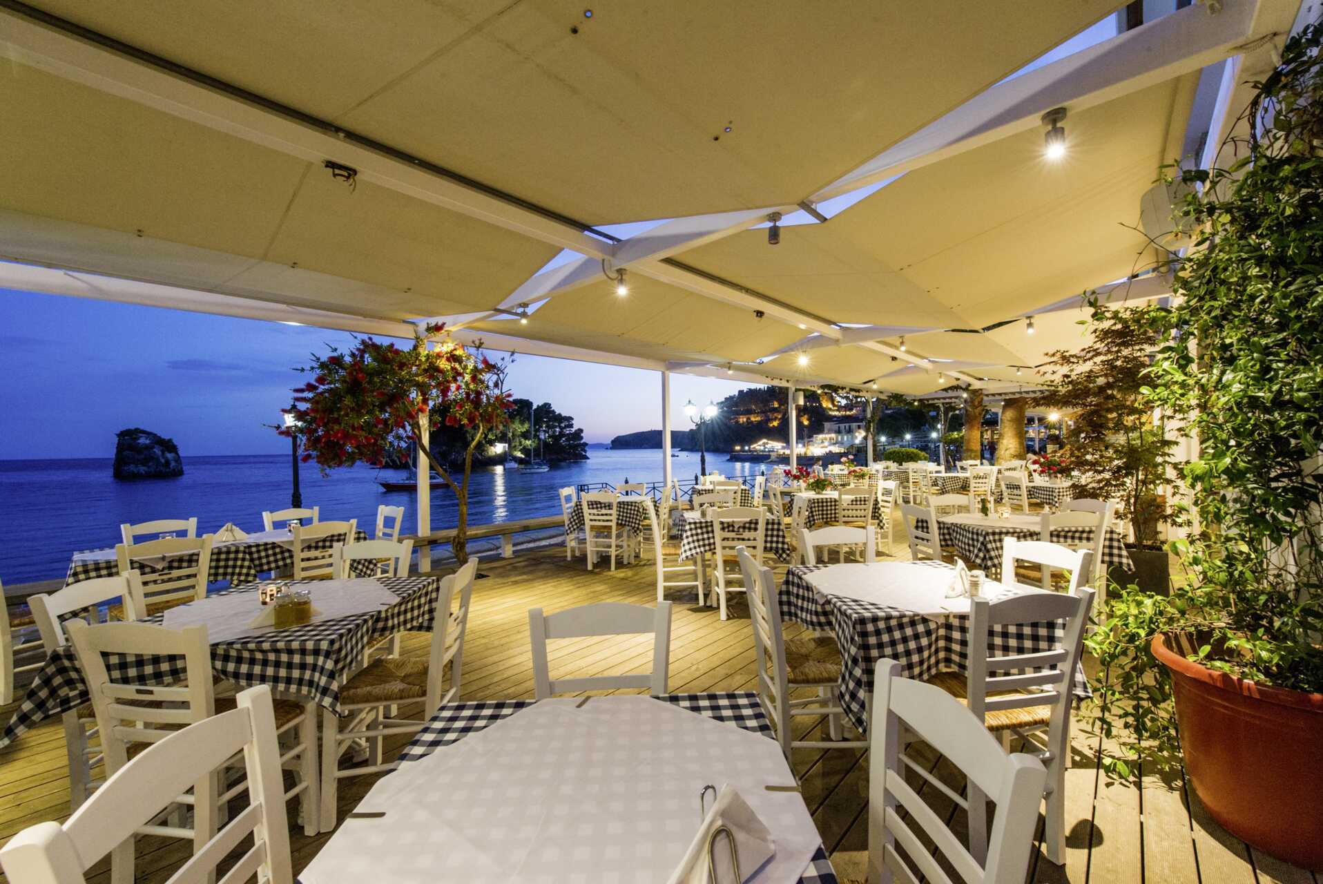 Restaurant på Bianco i Parga, Hellas.