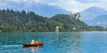 Den vakre innsjøen Bled, Slovenia.