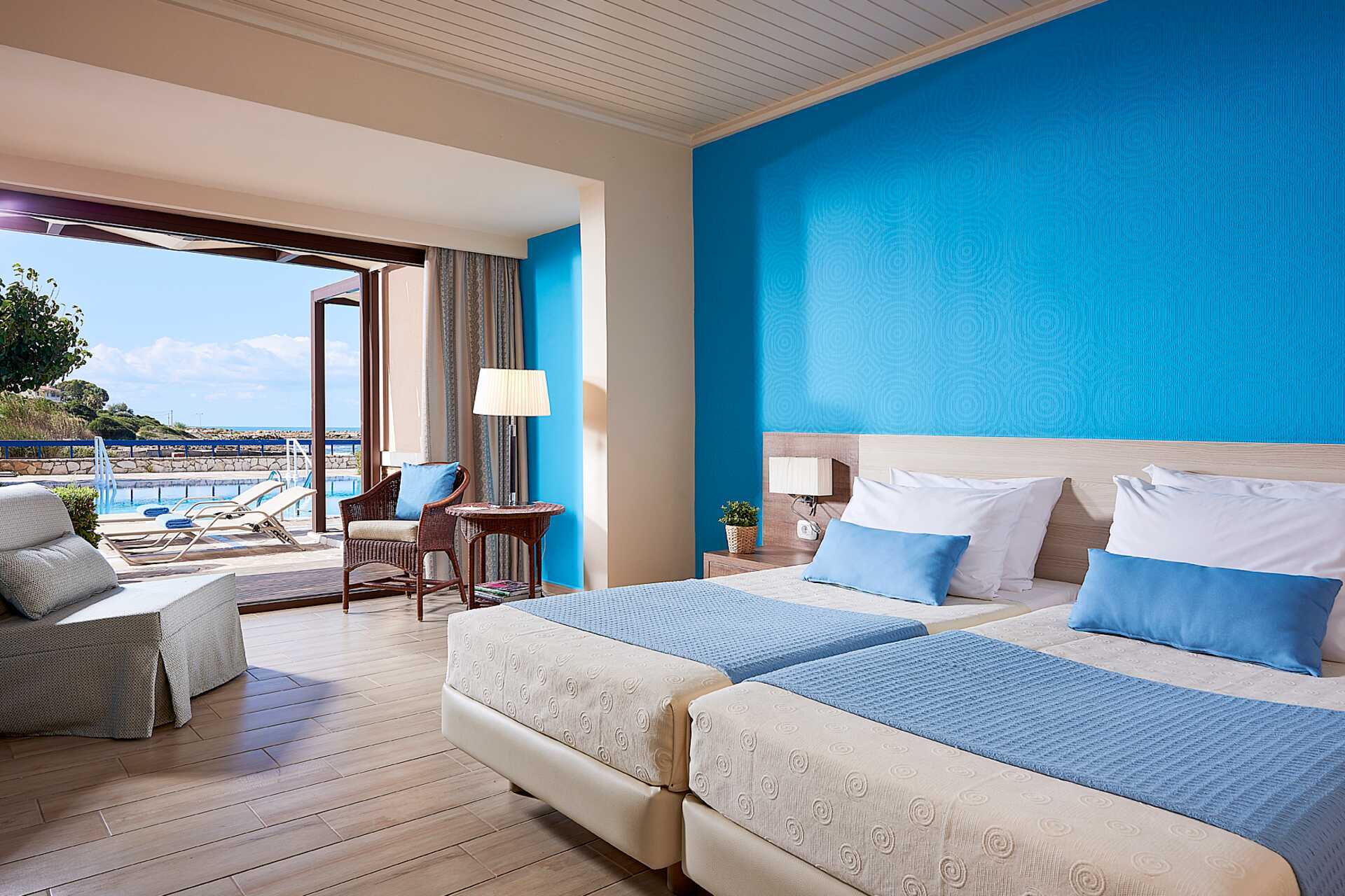 Bungalow med delt basseng på Aldemar Olympian Village i Skafidia, Hellas.