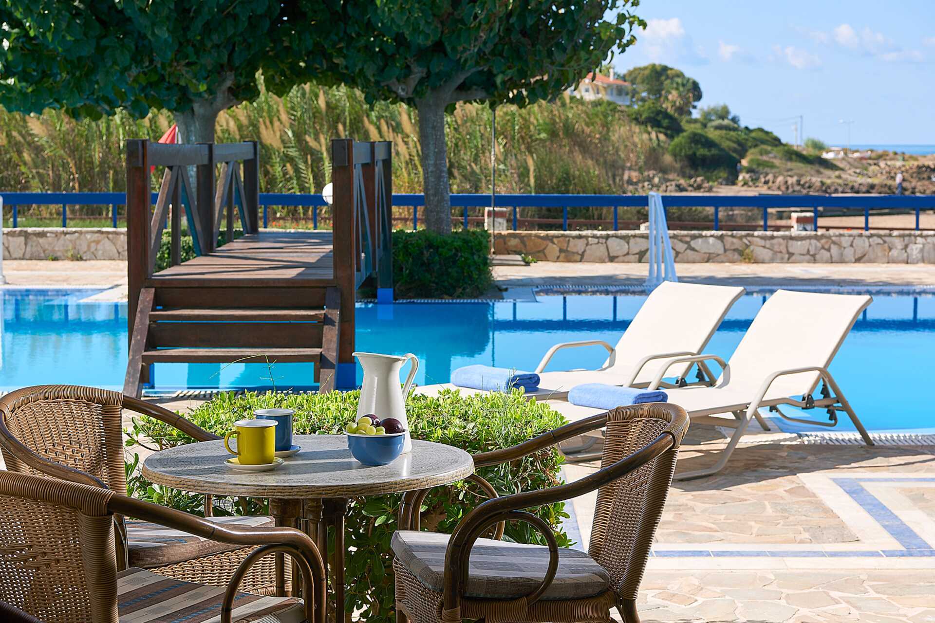 Bungalow med delt basseng på Aldemar Olympian Village i Skafidia, Hellas.