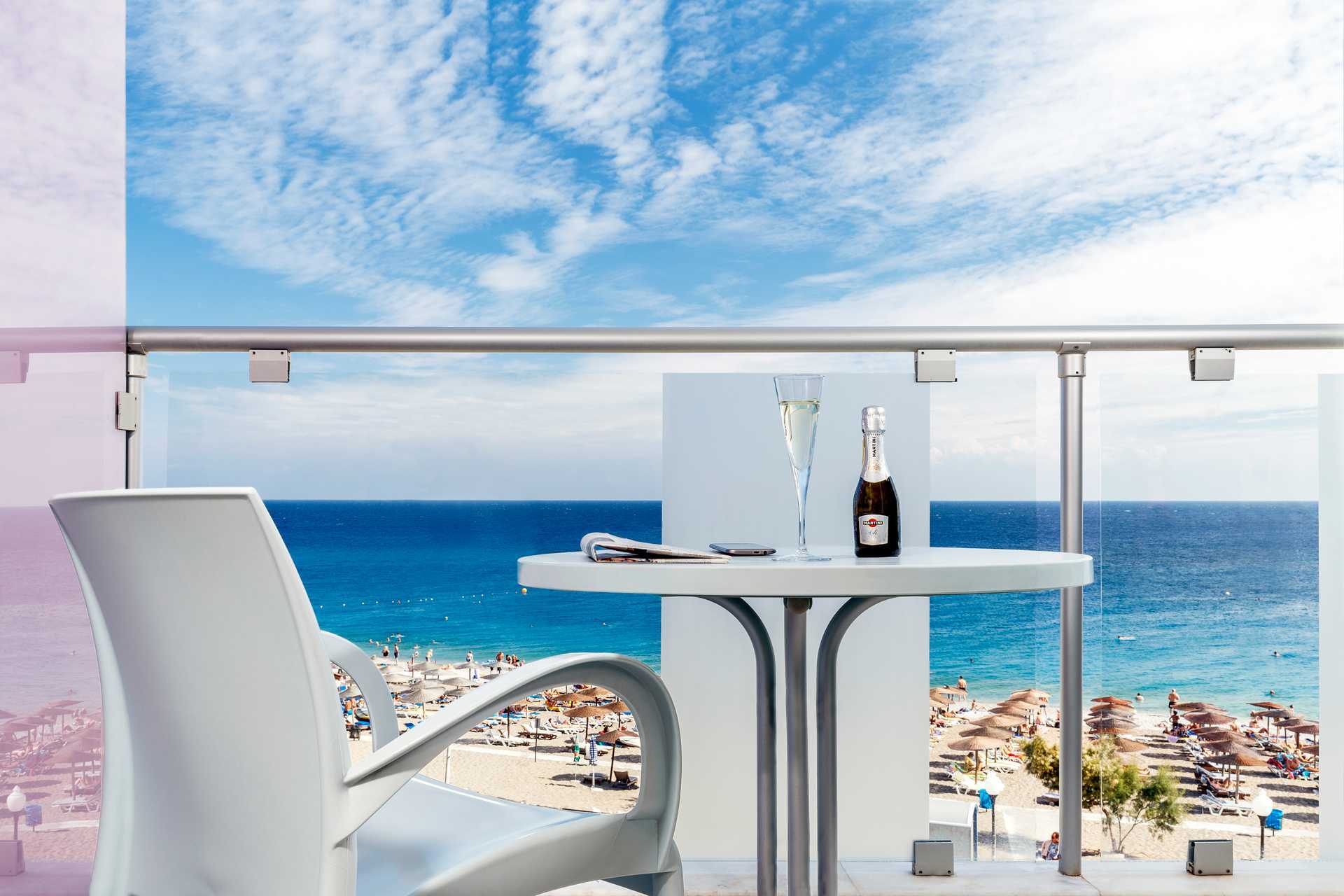 Dobbeltrom på Aquarium View i Rhodos by, Hellas.