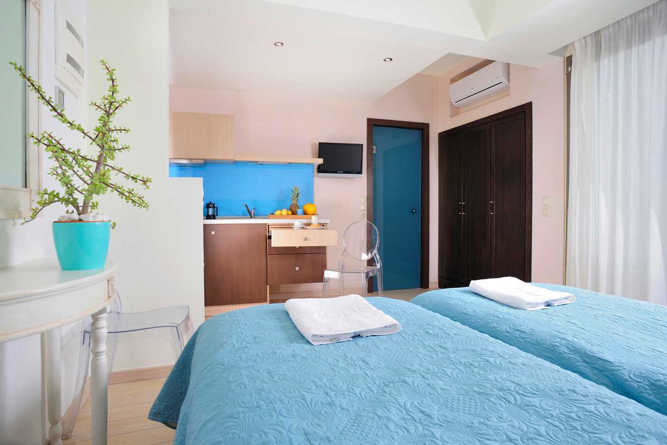 Ettromsleilighet på Steris i Rethymnon by på Kreta, Hellas.