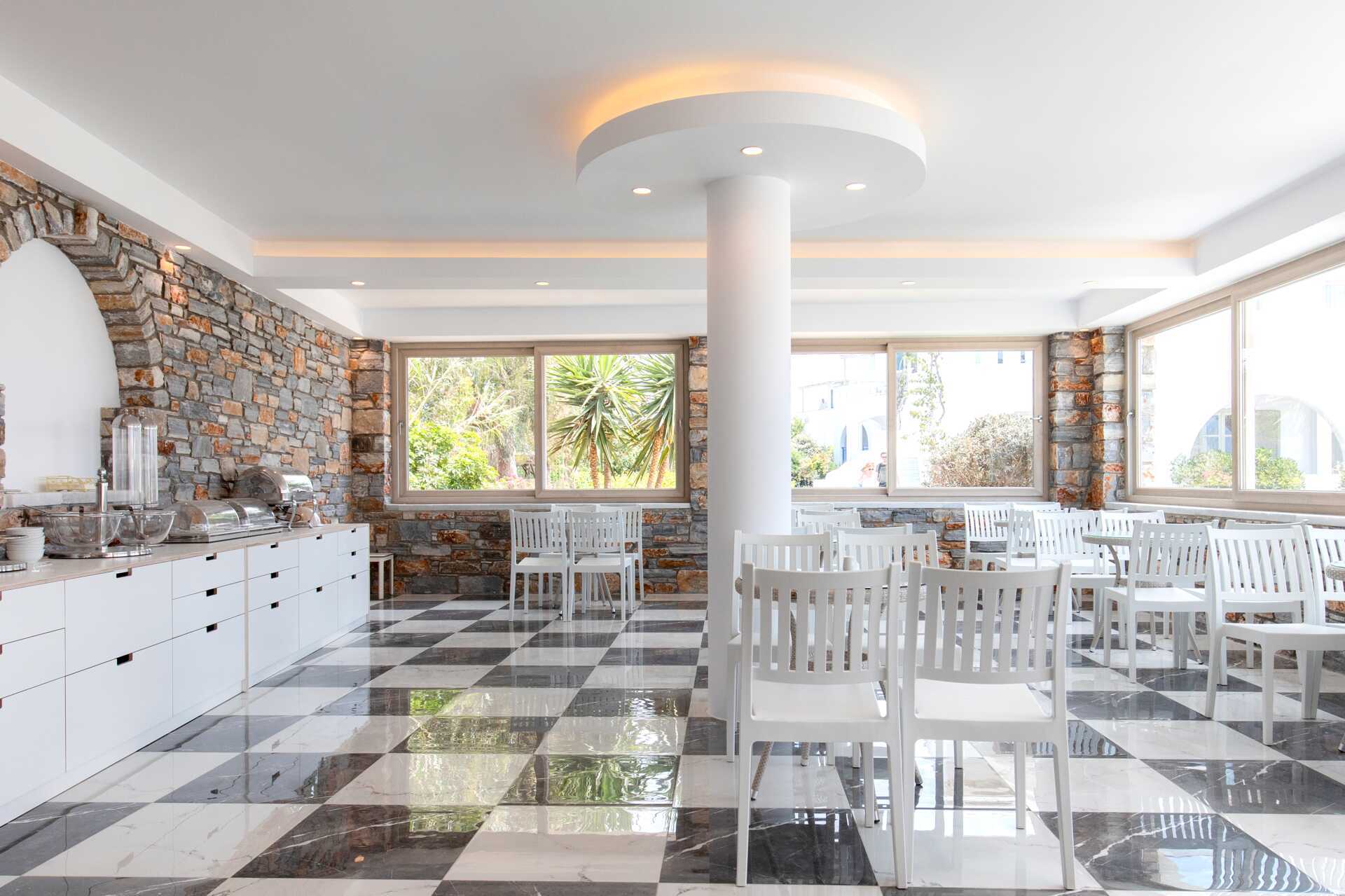 Restaurant på hotell Evdokia på Naxos.