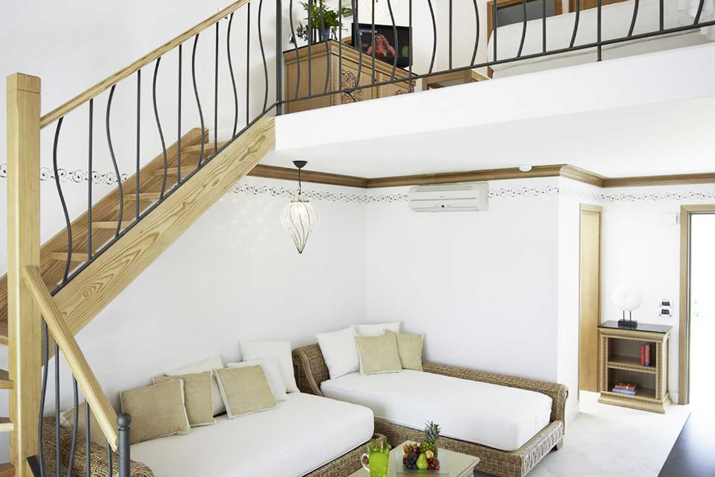 Familierom i etasje på Blue Domes Resort & Spa Mitsis i Kos, Hellas.