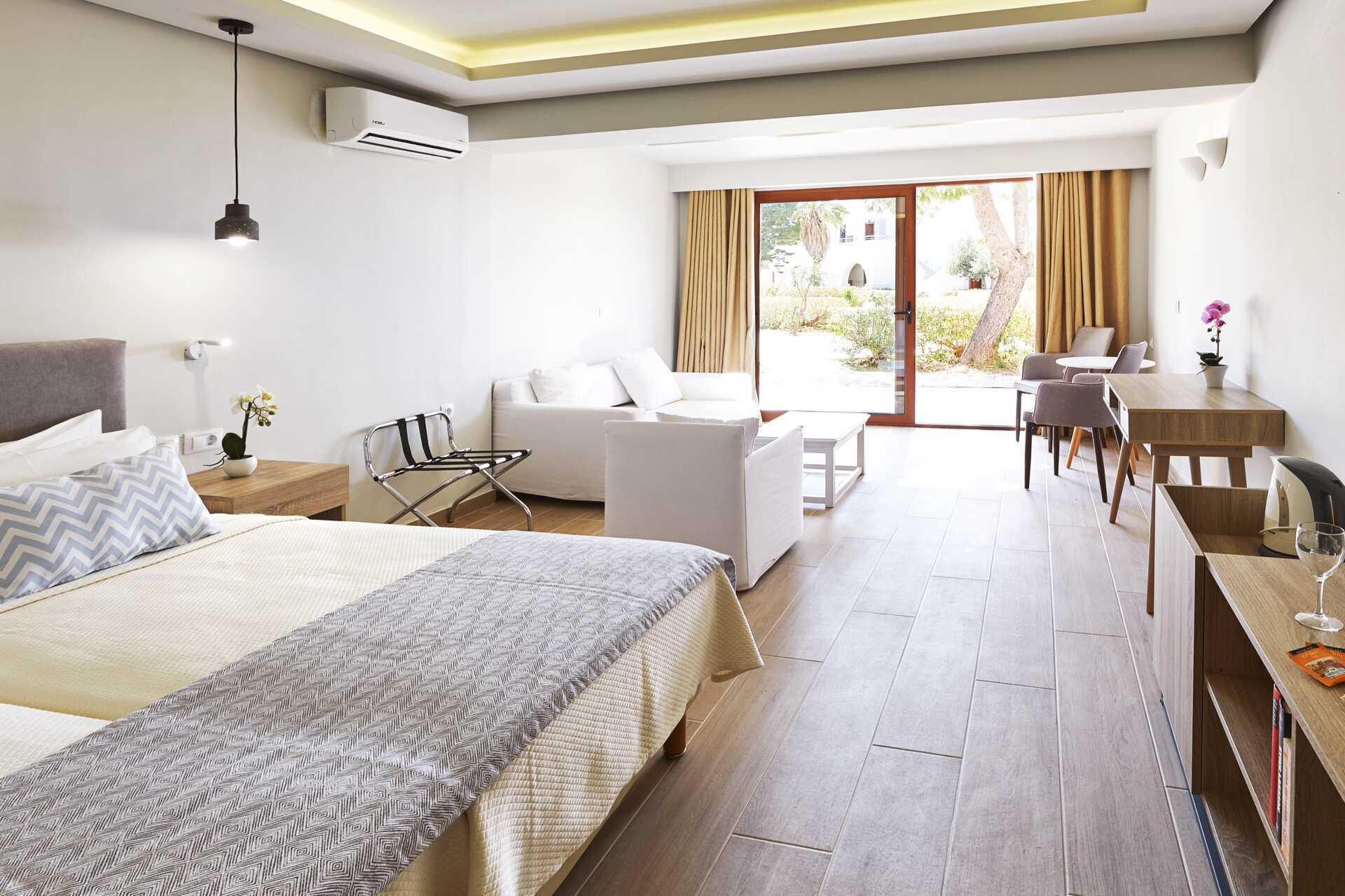 Familierom på Almyra Hotel &amp; Village i Ierapetra på Kreta, Hellas.