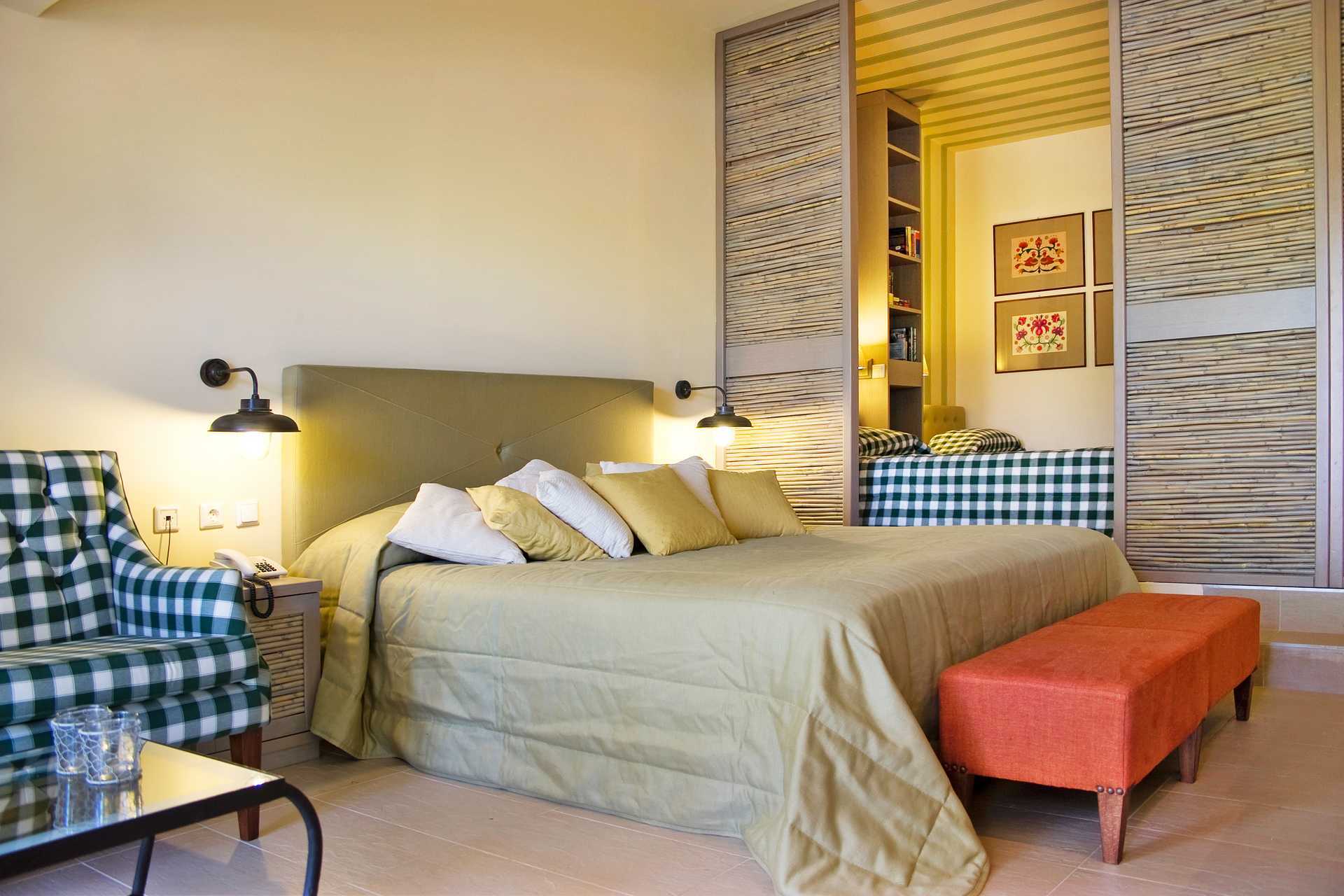 Familierom på hotell Aquila Rithymna Beach på Kreta, Hellas.