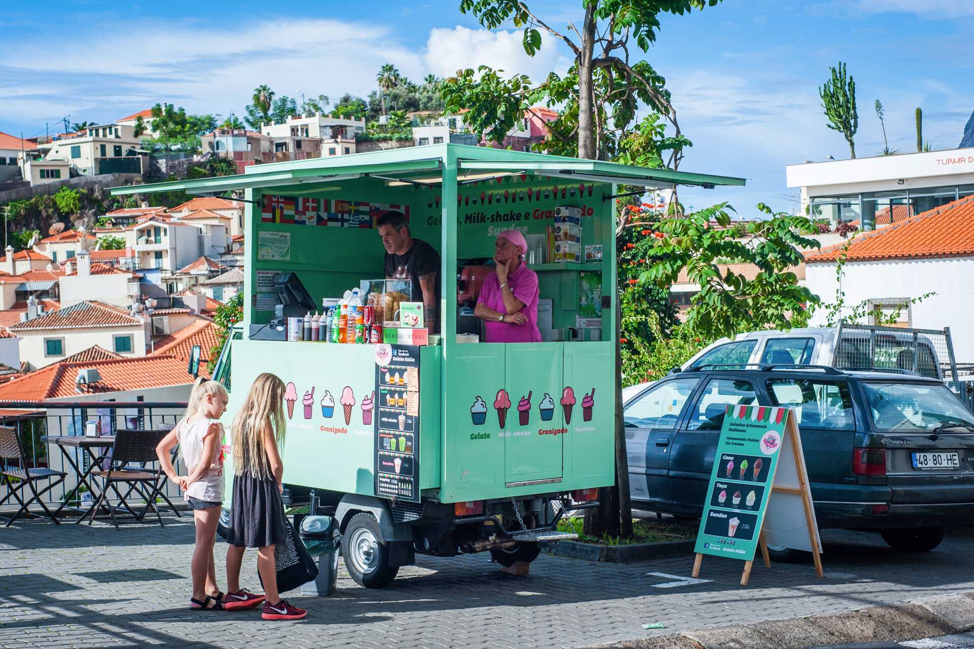 Iskrem-kiosk i Funchal, Madeira i Portugal.