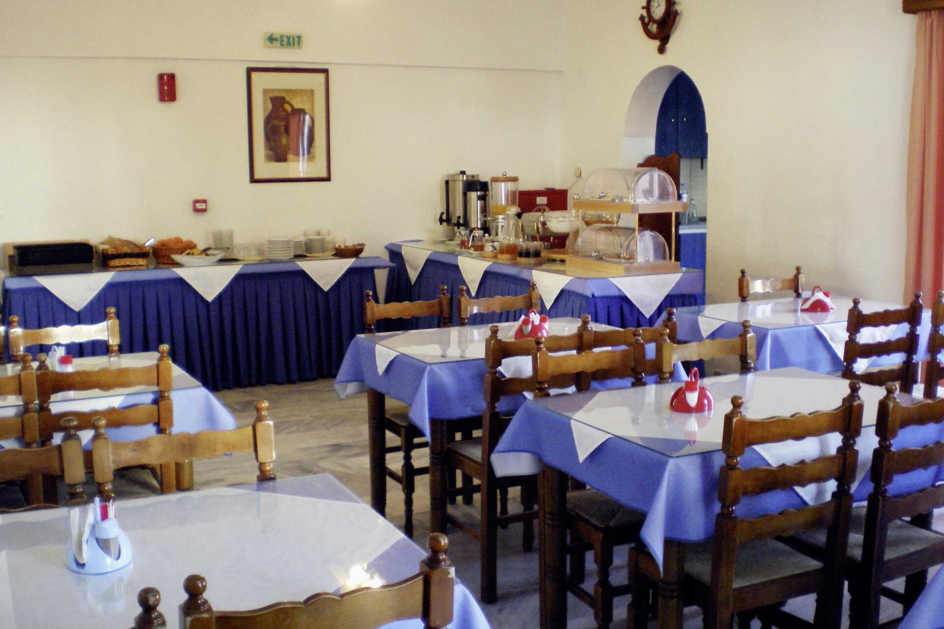 Frokostrestauranten på Gardenia i Santorini, Hellas.