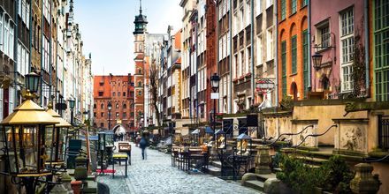 Mariacka, en koselig gate i Gdansk, Polen.