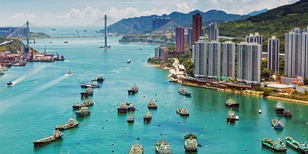 Havnen i Hong Kong er et viktig forretningssentrum.
