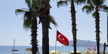 Stranden ved hotellet Katya i Alanya, Tyrkia.