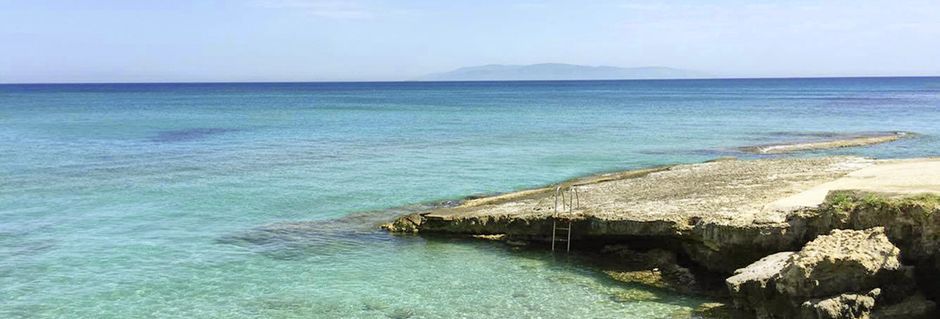 Strand i Karavados på Kefalonia, Hellas