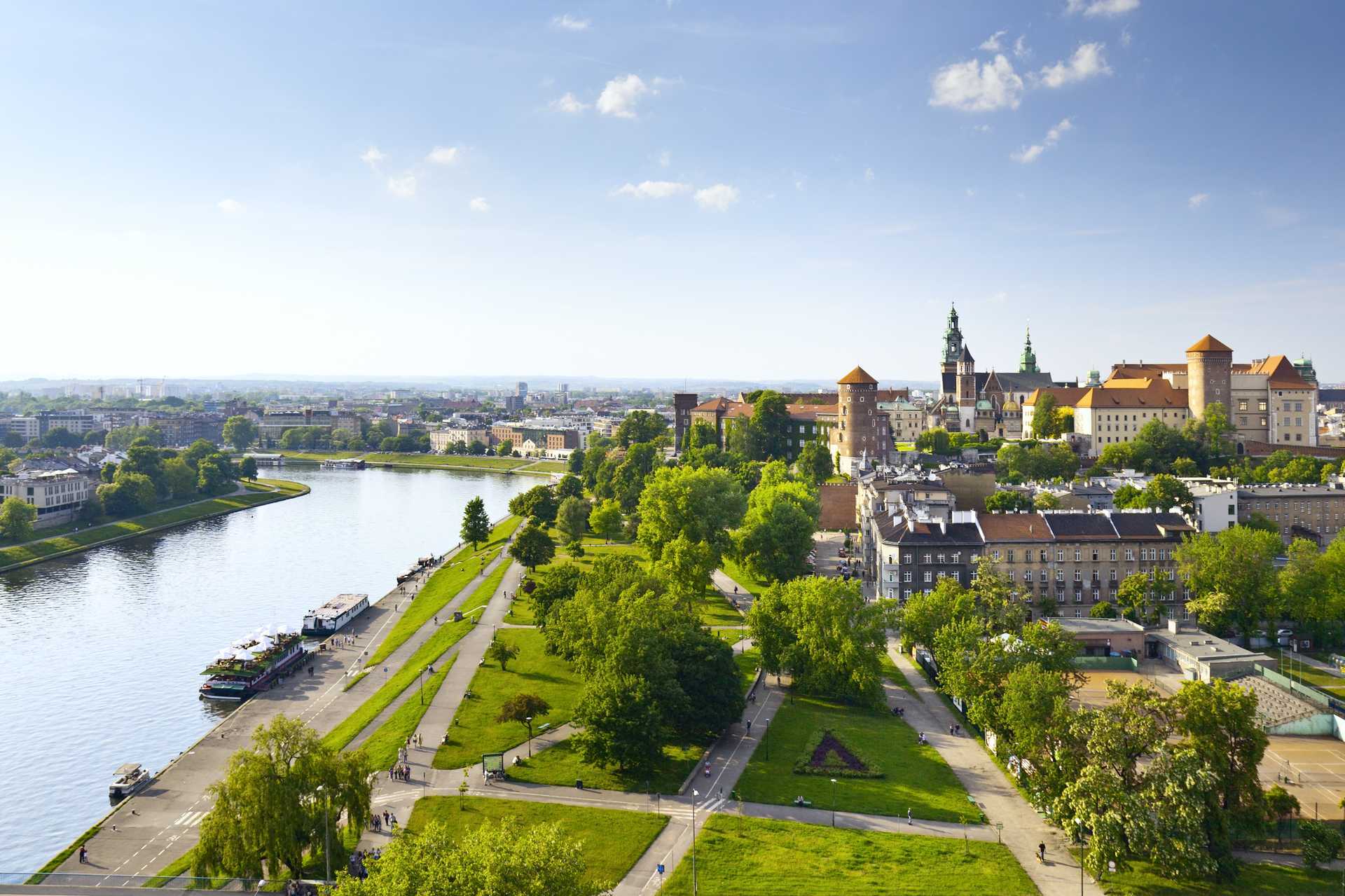 Krakow, Polen sett ovenfra.