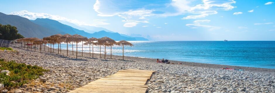 Vakker strand i Paleochora på Kreta