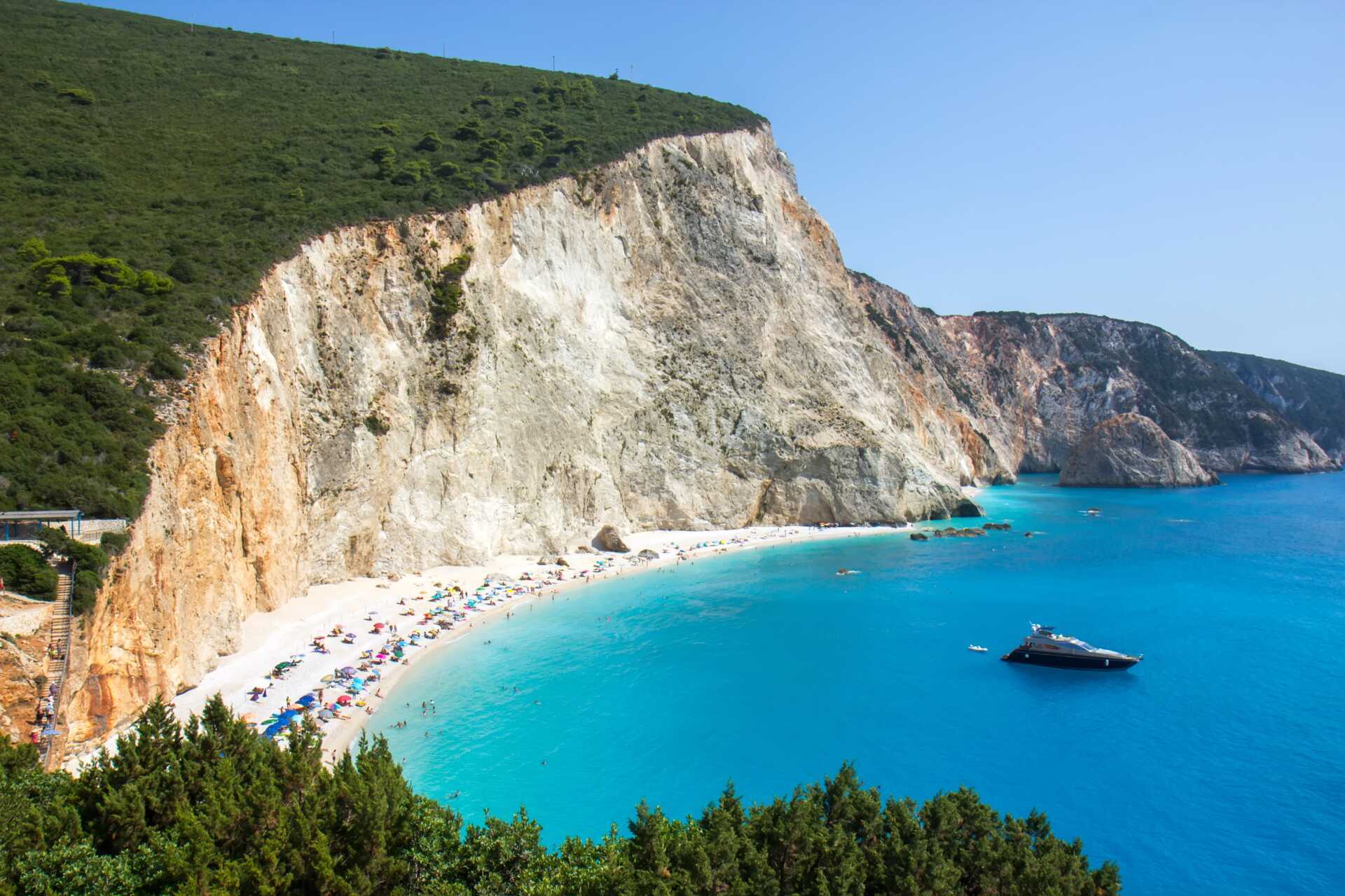Porto Katsiki, den mest populær stranda på vestkysten