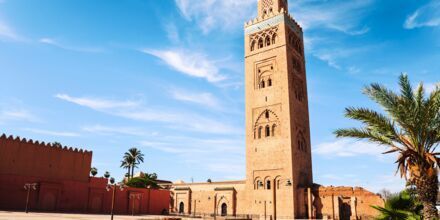 En av de mange moskéene i Marrakech i Marokko