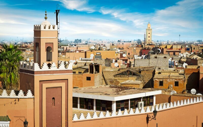 Gamlebyen i Marrakech i Marokko