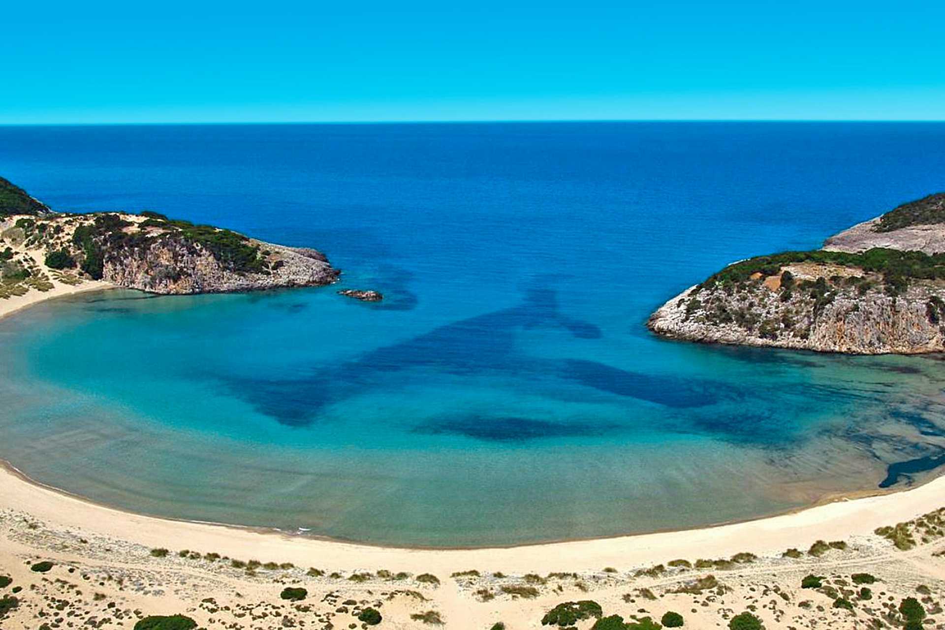 Den vakre Voidokilia-stranden ikke langt fra Gialova