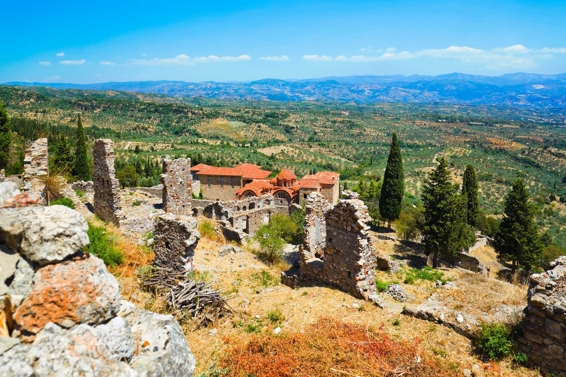 Utsikt fra Mistra i Peloponnes