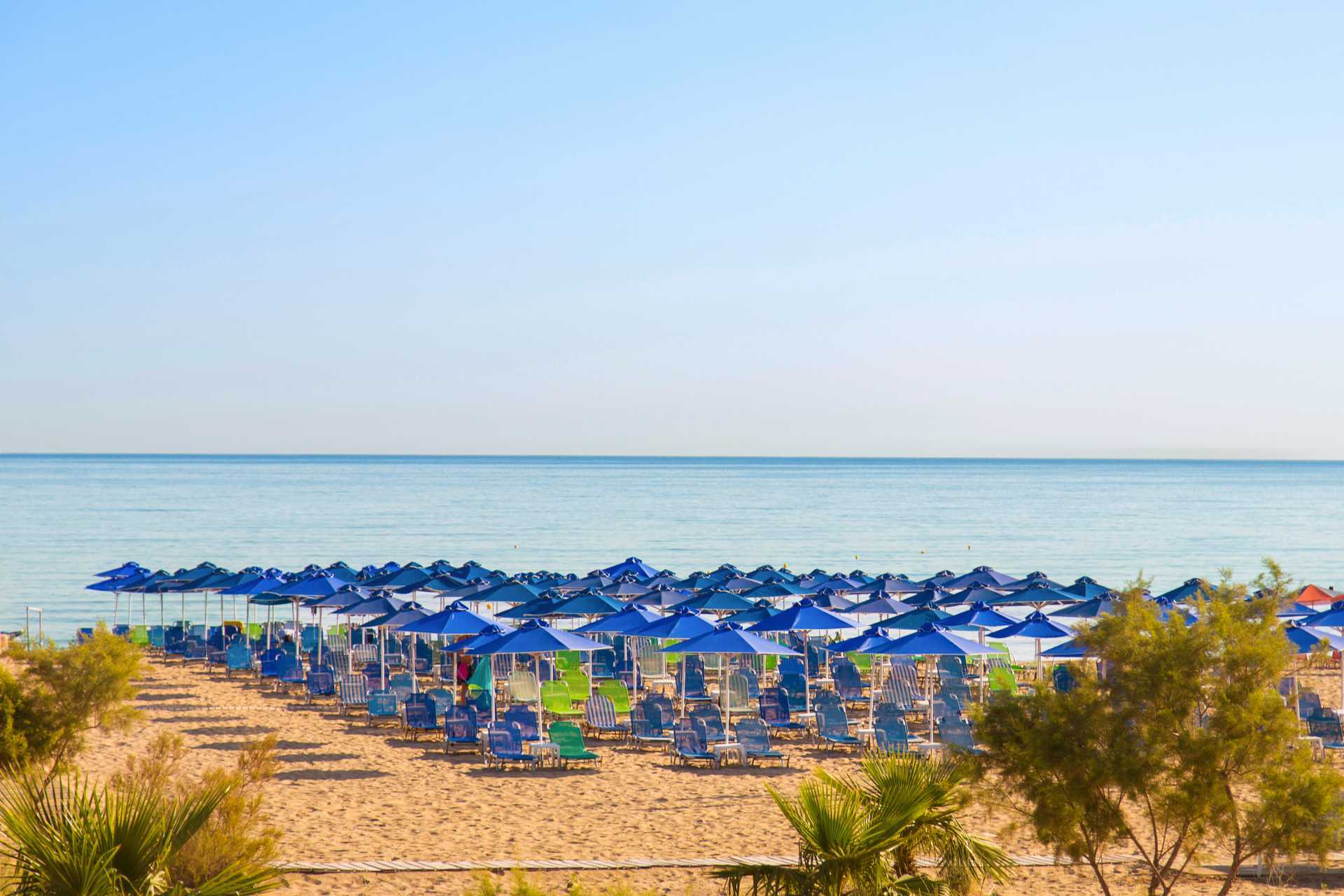 Stranden ved hotell Kriti Beach