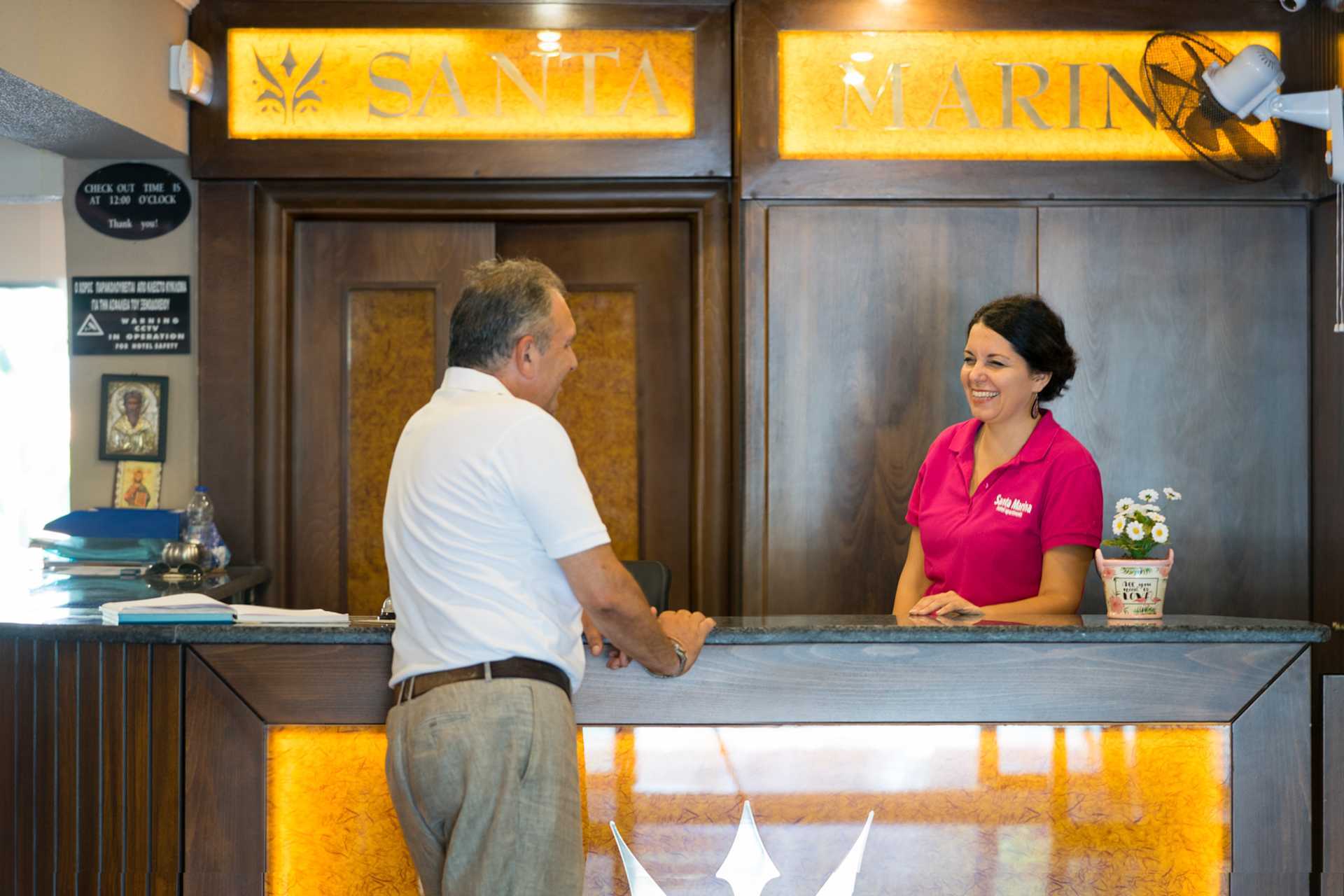 Resepsjon på Santa Marina i Kos by på Kos, Hellas.