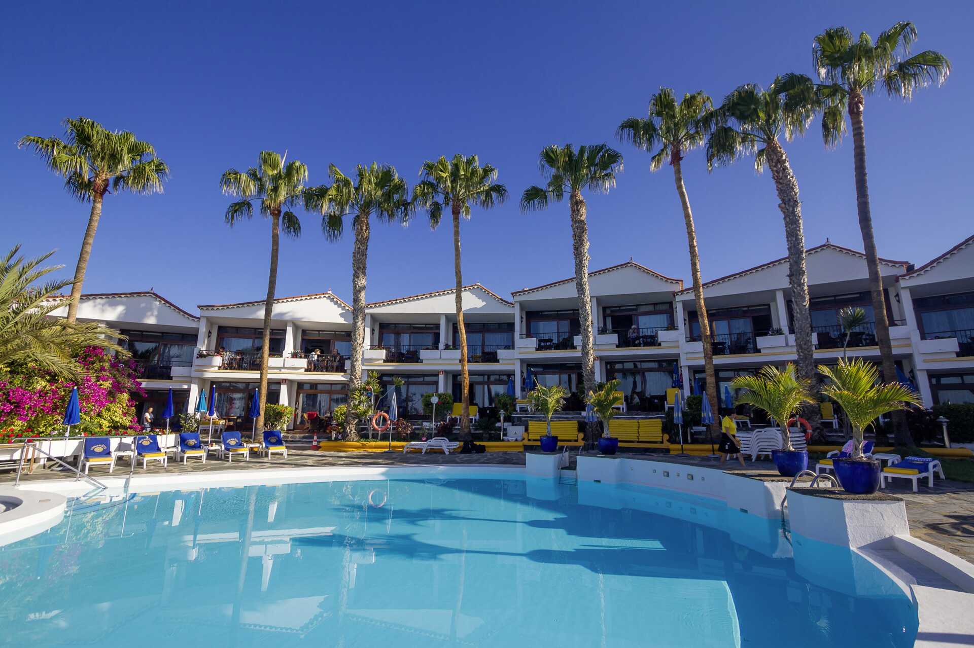 Bassengområdet på Sunsuites Carolina på Gran Canaria, Kanariøyene.