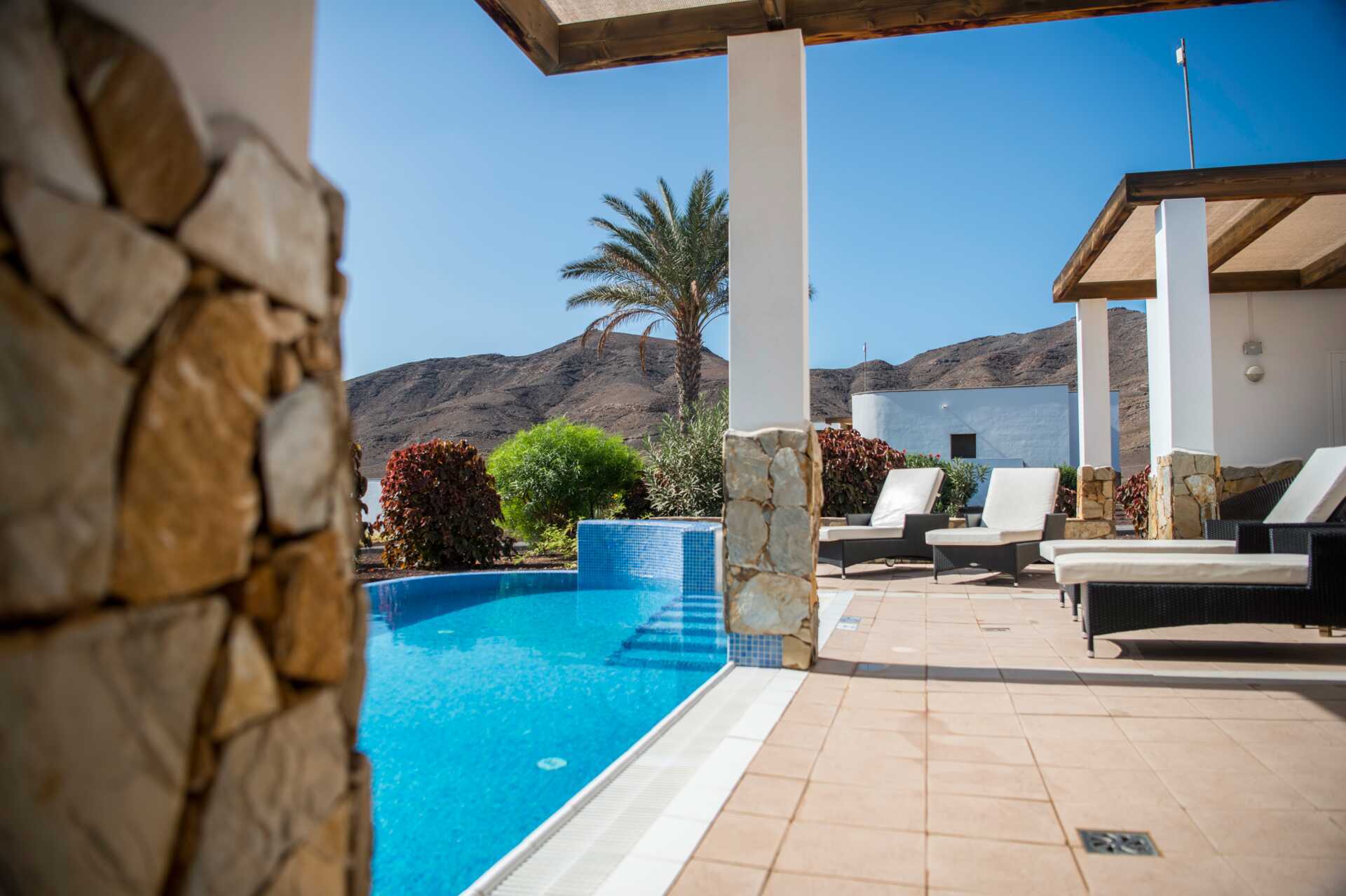 Treroms villa på Playitas Resort på Fuerteventura, Kanariøyene.