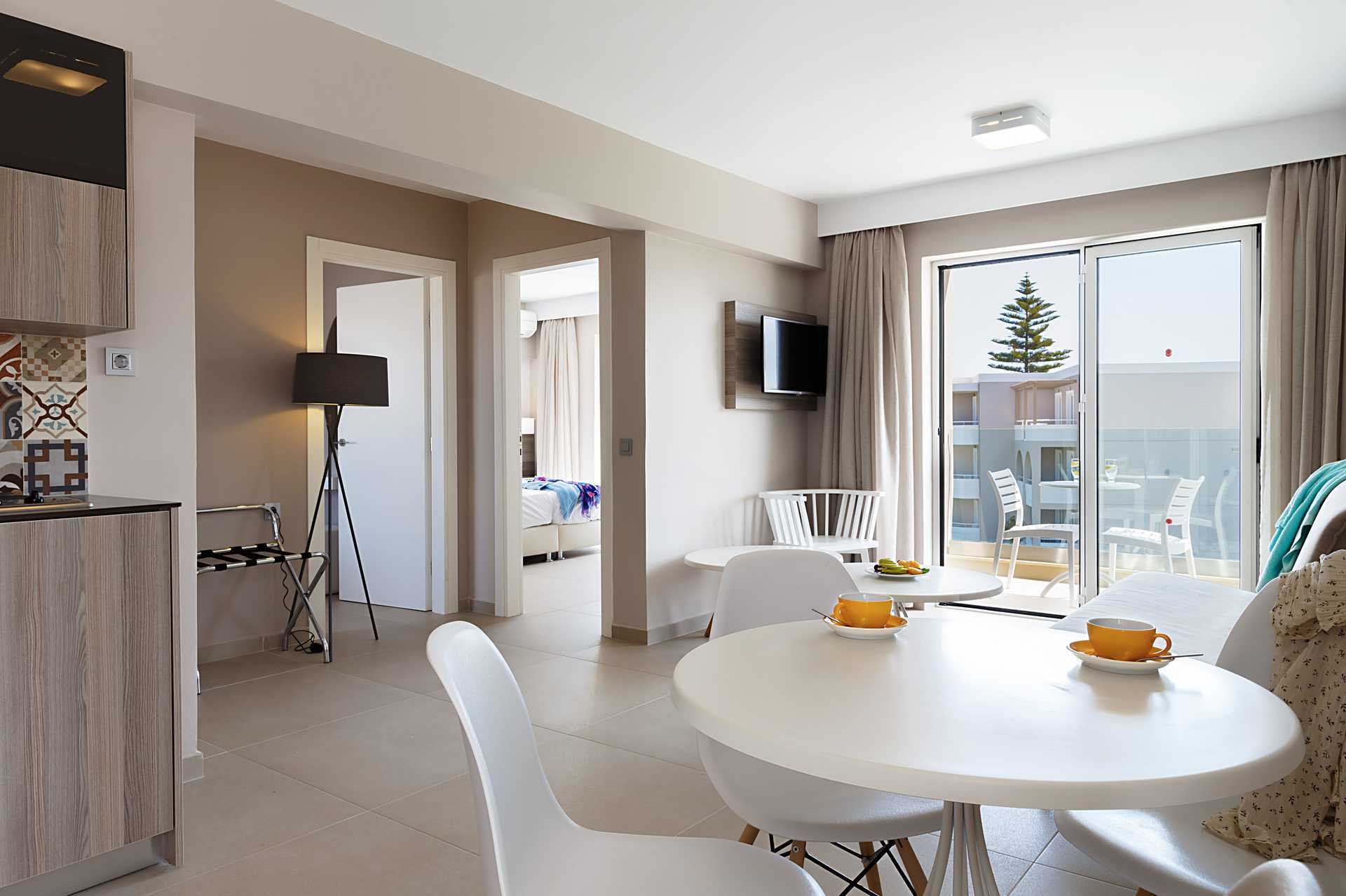 Treromsleilighet på Santa Helena Beach i Platanias på Kreta.